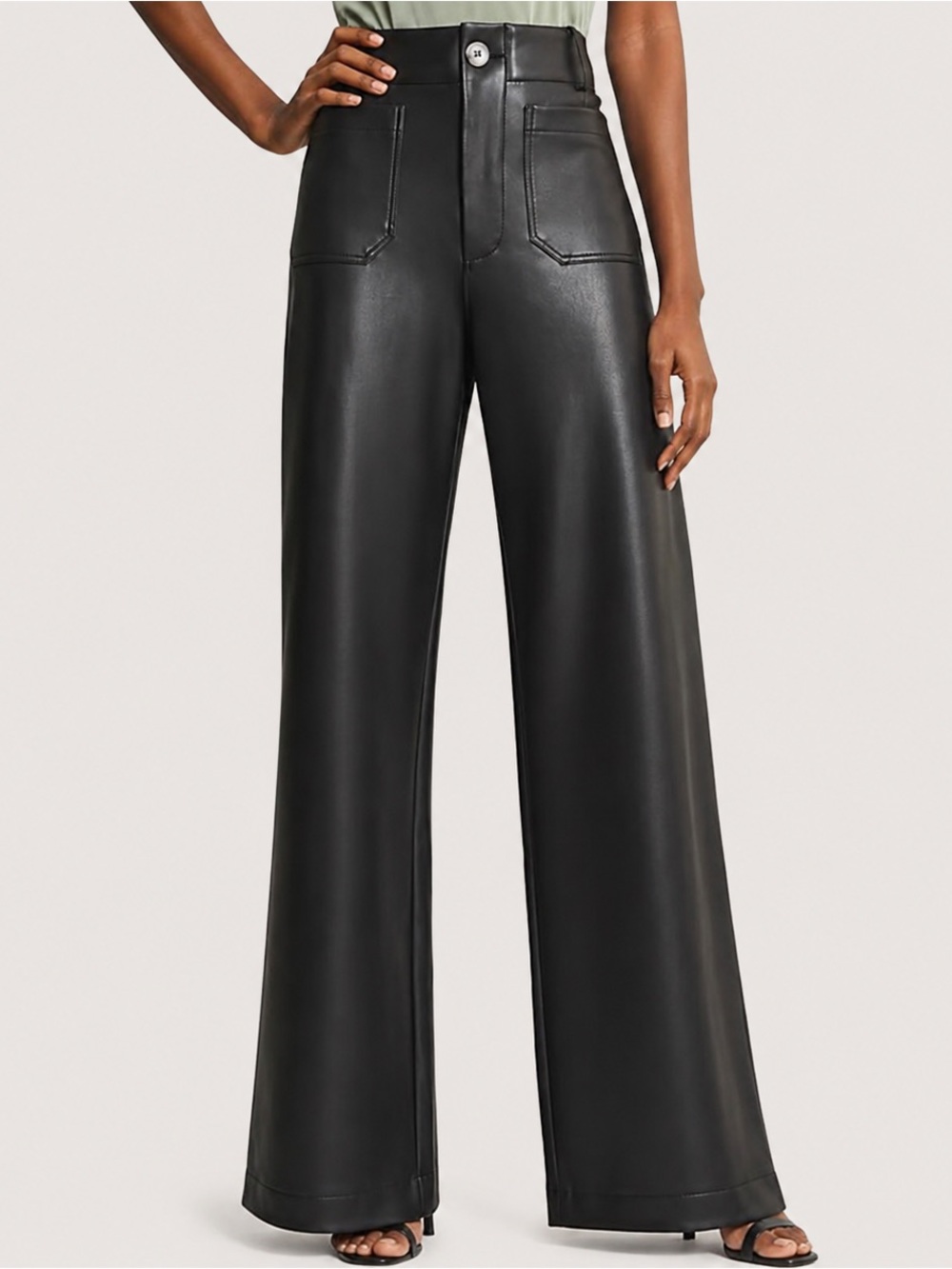 Maeve Anthropologie The Colette Wide Leg Full‎ Length Faux Leather Pants